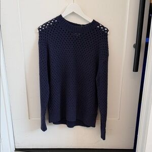 Varley Navy Open-Knit Crewneck Sweater - Women's